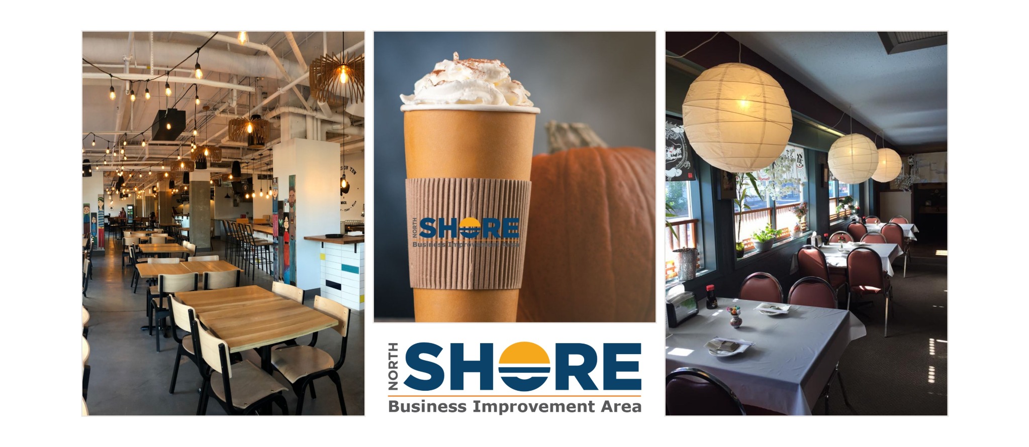 North Shore Business Improvement Area businesses and logo